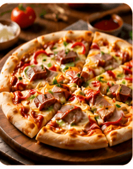 Roast duck pizza
